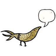 cartoon bird with speech bubble N377