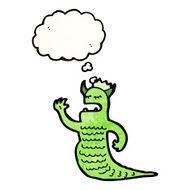 monster with thought bubble cartoon N2