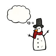 snowman with thought bubble cartoon N5