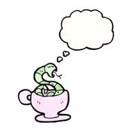 snake in coffee cup cartoon N2