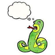 cartoon snake with thought bubble N121