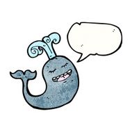 cartoon whale with speech bubble N51