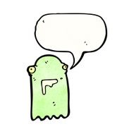 cartoon ghost with speech bubble N48