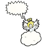 angel on cloud with speech bubble N3