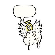 angel on cloud with speech bubble N4