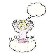 angel with thougth bubble cartoon N7