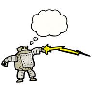 robot with thought bubble cartoon N4