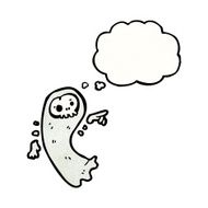 ghost with thought bubble cartoon N17