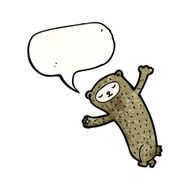 funny bear with speech bubble N7