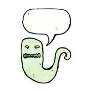 ghost with speech bubble cartoon N9