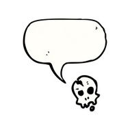 skull with speech bubble cartoon N4