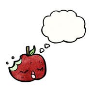 cartoon apple with speech bubble N51