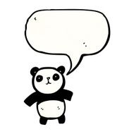 panda with speech bubble cartoon N2
