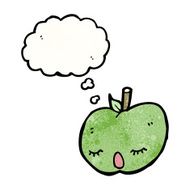 cute apple with though bubble N2