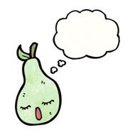 cute pear with thought bubble N2