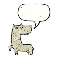 cartoon wolf with speech bubble N65