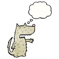 cartoon wolf with thought bubble N47