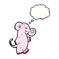 elephant with thought bubble cartoon N2