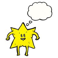 star cartoon character with thought bubble N6