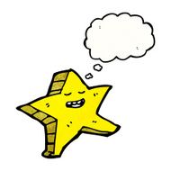 star cartoon character with thought bubble N8