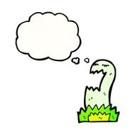 ghost with thought bubble cartoon N25