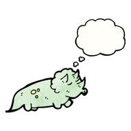 friendly dinosaur with thought bubble N5