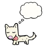 cartoon little dog with thought bubble N41