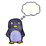 Cartoon Penguin With Thought Bubble N43