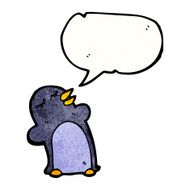 penguin with speech bubble cartoon N6