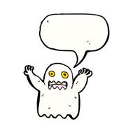 cartoon ghost with speech bubble N50