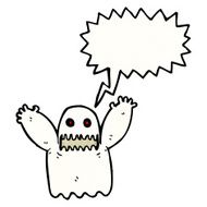 cartoon ghost with speech bubble N51