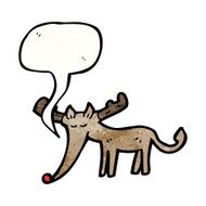 cartoon reindeer with speech bubble N13