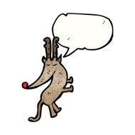 cartoon reindeer with speech bubble N14