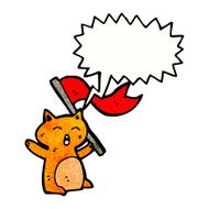 funny cartoon cat with speech bubble N47