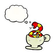 cartoon snake in tea cup N4