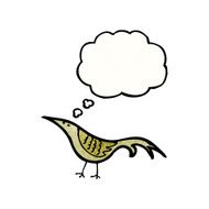 cartoon bird with speech bubble N378