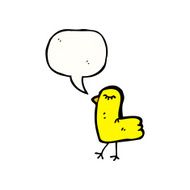cartoon bird with speech bubble N380