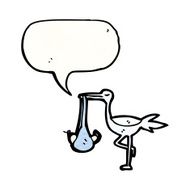 stork carrying baby cartoon N2