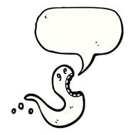 cartoon shrieking ghost N12