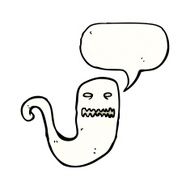 cartoon shrieking ghost N13