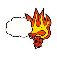 Cartoon Flaming Skull N49