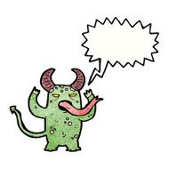 monster with speech bubble cartoon N4
