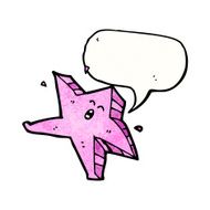 carton dancing star with speech bubble N3