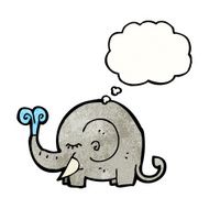 cartoon elephant with thought bubble N15