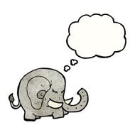 cartoon elephant with thought bubble N17