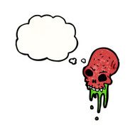 cartoon gross skull N19