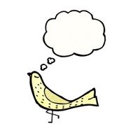 bird with thought bubble cartoon N13