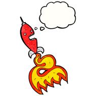 cartoon rocket with thought bubble N13