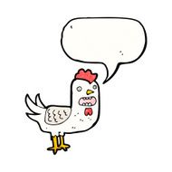 squawking rooster cartoon N3