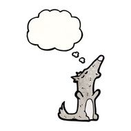 cartoon howling wolf N4